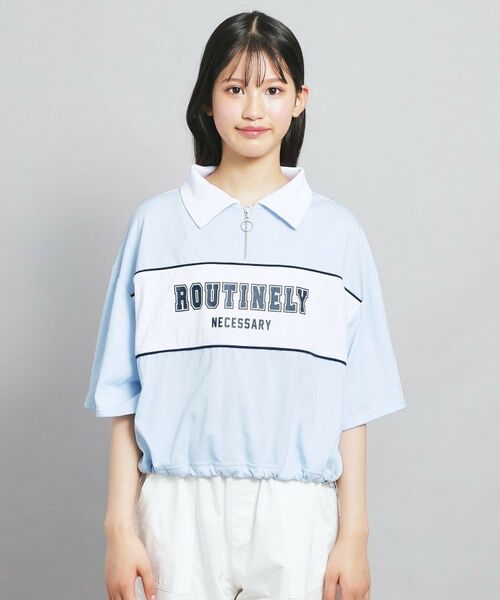 PINK-latte / ピンク ラテ カットソー | 配色パイピング切り替え衿付きトップス | 詳細4