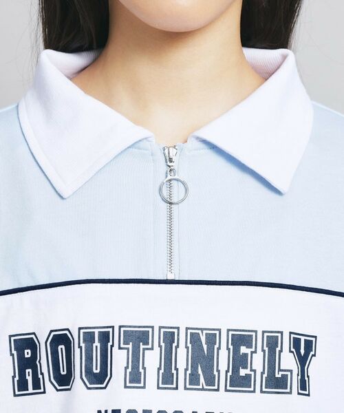 PINK-latte / ピンク ラテ カットソー | 配色パイピング切り替え衿付きトップス | 詳細5