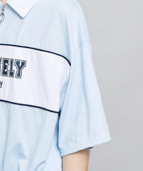 PINK-latte / ピンク ラテ カットソー | 配色パイピング切り替え衿付きトップス | 詳細6