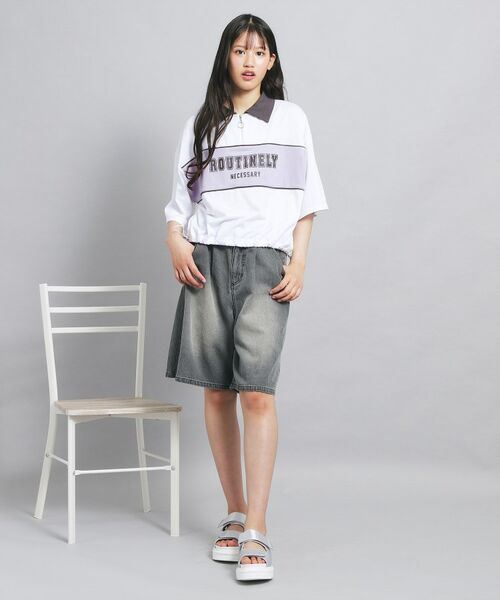 PINK-latte / ピンク ラテ カットソー | 配色パイピング切り替え衿付きトップス | 詳細9