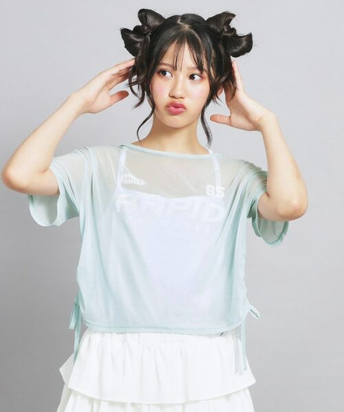 PINK-latte/ピンク ラテ 【セットアイテム】シアードロストトップス+キャミセット ミントグリーン(021) 16(160cm) PINK-latte/ピンク ラテ 【セットアイテム】シアードロストトップス+キャミセット ミントグリーン(021) 16(160cm)