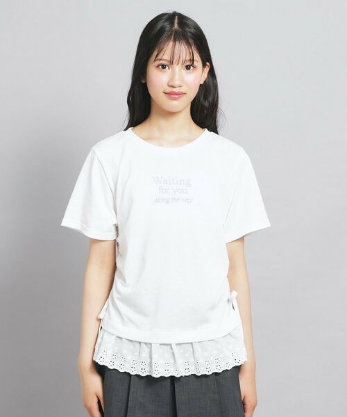 PINK-latte / ピンク ラテ カットソー | 裾レースドロストトップス | 詳細1