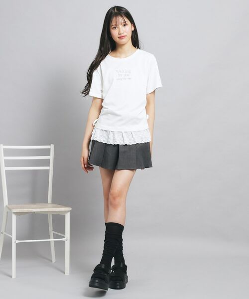 PINK-latte / ピンク ラテ カットソー | 裾レースドロストトップス | 詳細12