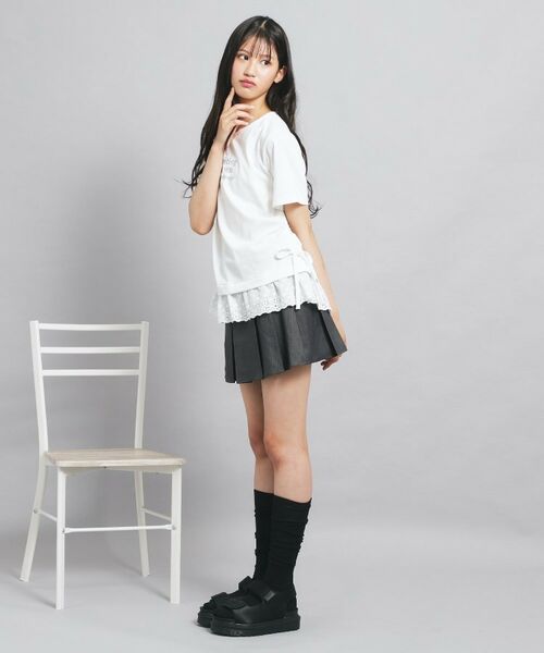 PINK-latte / ピンク ラテ カットソー | 裾レースドロストトップス | 詳細13