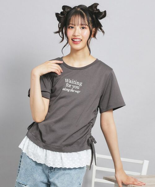 PINK-latte / ピンク ラテ カットソー | 裾レースドロストトップス | 詳細8