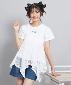 PINK-latte / ピンク ラテ カットソー | 【セットアイテム】2WAYレースビスチェ＋トップス