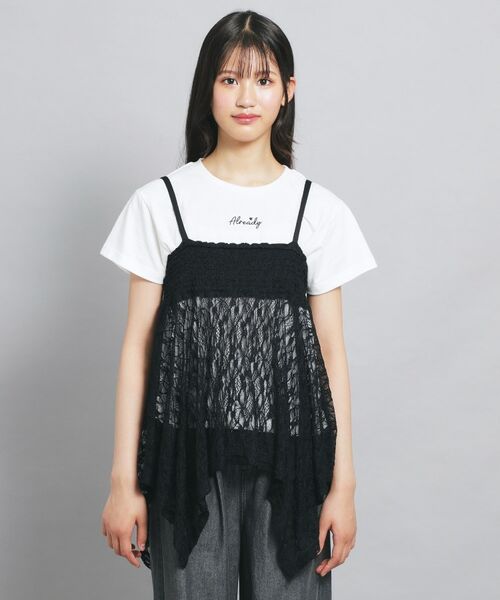 PINK-latte / ピンク ラテ カットソー | 【セットアイテム】2WAYレースビスチェ+トップス | 詳細1