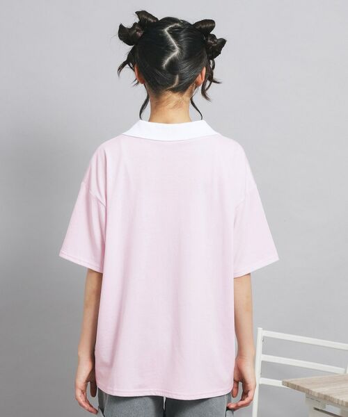 PINK-latte / ピンク ラテ カットソー | Vネック衿付きアップリケビッグTシャツ | 詳細3