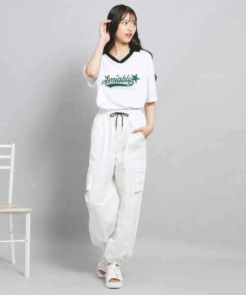 PINK-latte / ピンク ラテ カットソー | Vネック衿付きアップリケビッグTシャツ | 詳細9