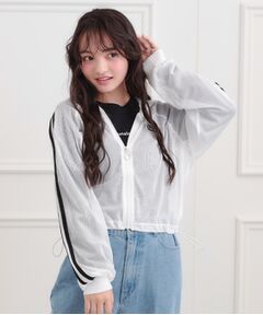 PINK-latte / ピンク ラテ パーカー | メッシュラインジップパーカ