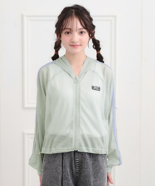 PINK-latte / ピンク ラテ パーカー | メッシュラインジップパーカ | 詳細1