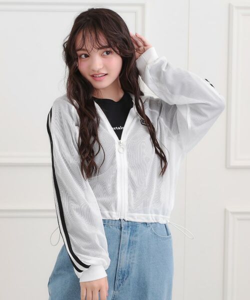 PINK-latte / ピンク ラテ パーカー | メッシュラインジップパーカ(オフホワイト(003))