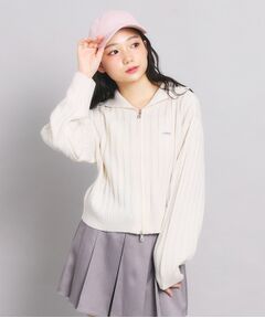 PINK-latte / ピンク ラテ カーディガン・ボレロ | ダブルジップビッグカラーニット