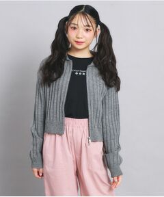 PINK-latte / ピンク ラテ カーディガン・ボレロ | ダブルジップビッグカラーニット