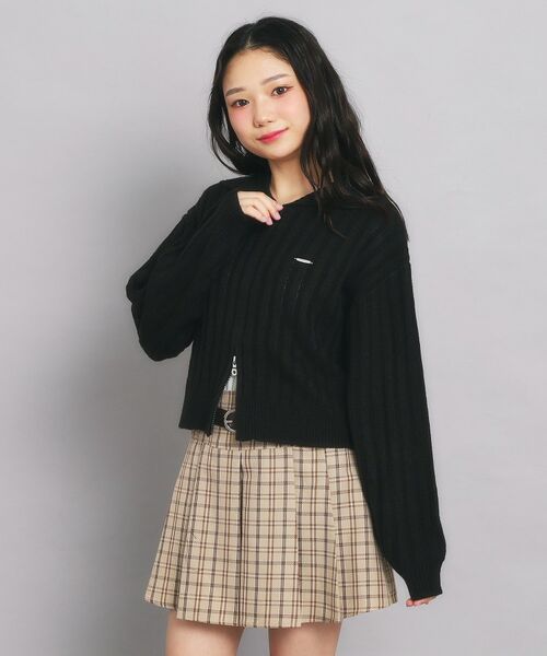 PINK-latte / ピンク ラテ カーディガン・ボレロ | ダブルジップビッグカラーニット | 詳細12