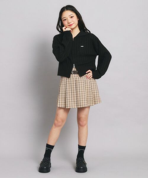 PINK-latte / ピンク ラテ カーディガン・ボレロ | ダブルジップビッグカラーニット | 詳細13