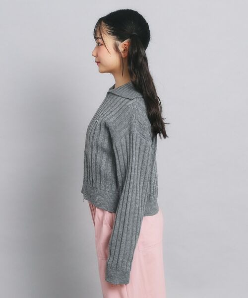 PINK-latte / ピンク ラテ カーディガン・ボレロ | ダブルジップビッグカラーニット | 詳細2