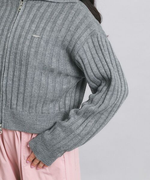 PINK-latte / ピンク ラテ カーディガン・ボレロ | ダブルジップビッグカラーニット | 詳細5