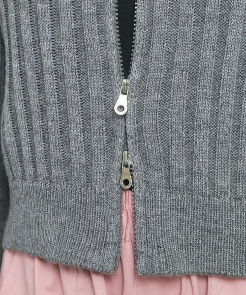 PINK-latte / ピンク ラテ カーディガン・ボレロ | ダブルジップビッグカラーニット | 詳細7