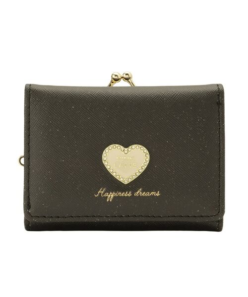 PINK-latte / ピンク ラテ 財布・コインケース・マネークリップ | ハートラメがま口コンパクトウォレット（ブラック(019)）