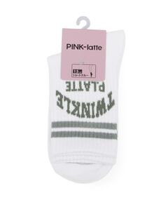 PINK-latte / ピンク ラテ ソックス | 【15cm丈】ラインロゴカレッジソックス