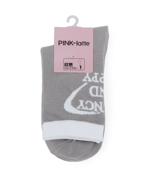 PINK-latte/ピンク ラテ 【15cm丈】バックロゴクルー グレー(012) 00 PINK-latte/ピンク ラテ 【15cm丈】バックロゴクルー グレー(012) 00