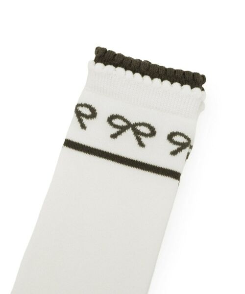 PINK-latte / ピンク ラテ ソックス | 【51cm丈】ガーリーリボンニーハイソックス | 詳細3