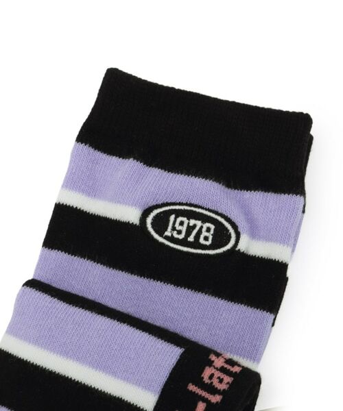 PINK-latte / ピンク ラテ ソックス | 【15cm丈】ボーダー刺繍クルー | 詳細3
