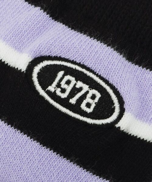 PINK-latte / ピンク ラテ ソックス | 【15cm丈】ボーダー刺繍クルー | 詳細6