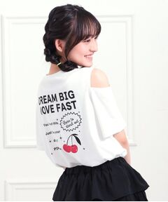 PINK-latte / ピンク ラテ Tシャツ | 肩あきバックプリントビッグTシャツ