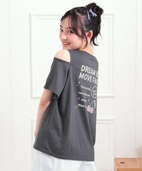 PINK-latte / ピンク ラテ Tシャツ | 肩あきバックプリントビッグTシャツ | 詳細12