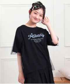 PINK-latte / ピンク ラテ カットソー | チュールドッキングビッグTシャツ