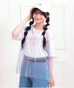 PINK-latte / ピンク ラテ カットソー | チュールドッキングビッグTシャツ