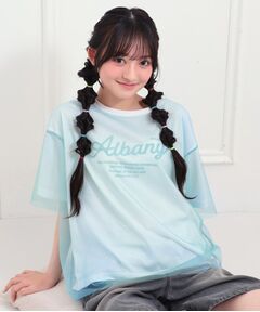 PINK-latte / ピンク ラテ カットソー | チュールドッキングビッグTシャツ