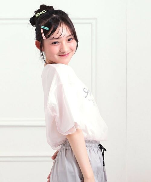 PINK-latte / ピンク ラテ カットソー | チュールドッキングビッグTシャツ | 詳細11