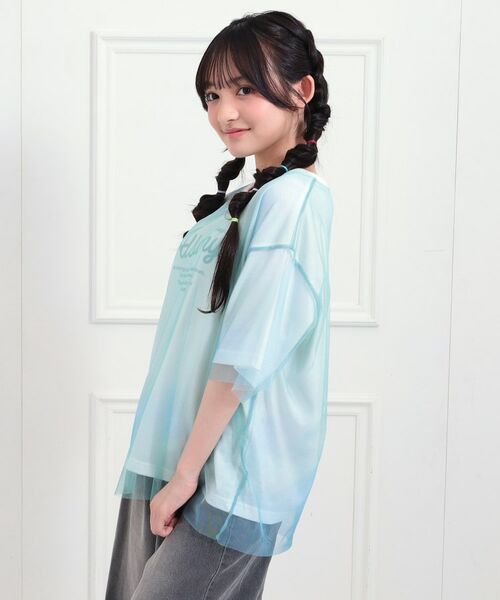 PINK-latte / ピンク ラテ カットソー | チュールドッキングビッグTシャツ | 詳細19