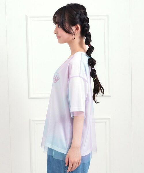 PINK-latte / ピンク ラテ カットソー | チュールドッキングビッグTシャツ | 詳細2