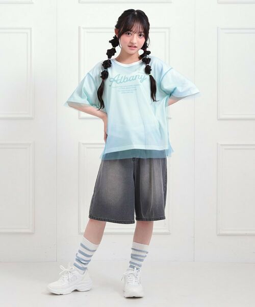 PINK-latte / ピンク ラテ カットソー | チュールドッキングビッグTシャツ | 詳細20