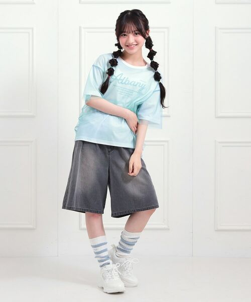 PINK-latte / ピンク ラテ カットソー | チュールドッキングビッグTシャツ | 詳細21