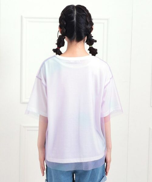 PINK-latte / ピンク ラテ カットソー | チュールドッキングビッグTシャツ | 詳細3