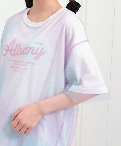 PINK-latte / ピンク ラテ カットソー | チュールドッキングビッグTシャツ | 詳細5