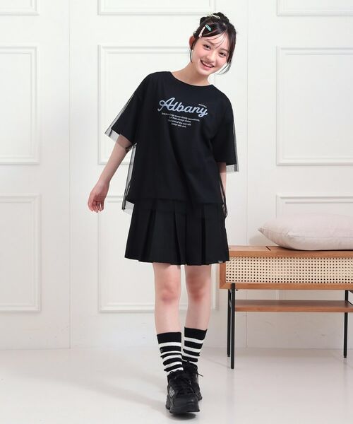 PINK-latte / ピンク ラテ カットソー | チュールドッキングビッグTシャツ | 詳細8