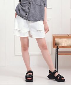 PINK-latte / ピンク ラテ ショート・ハーフ・半端丈パンツ | ダメージショートパンツ