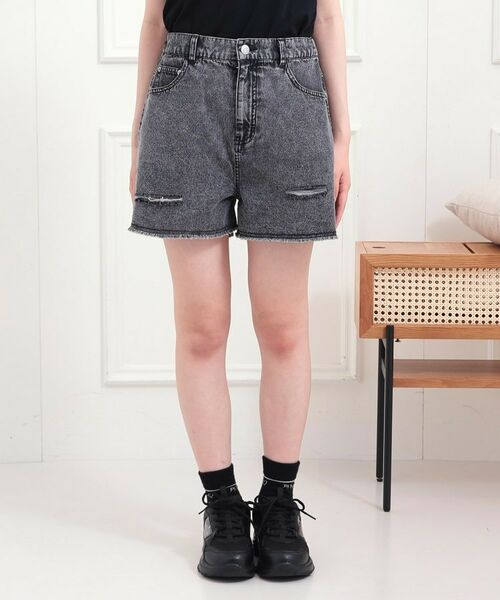 PINK-latte / ピンク ラテ ショート・ハーフ・半端丈パンツ | ダメージショートパンツ | 詳細1