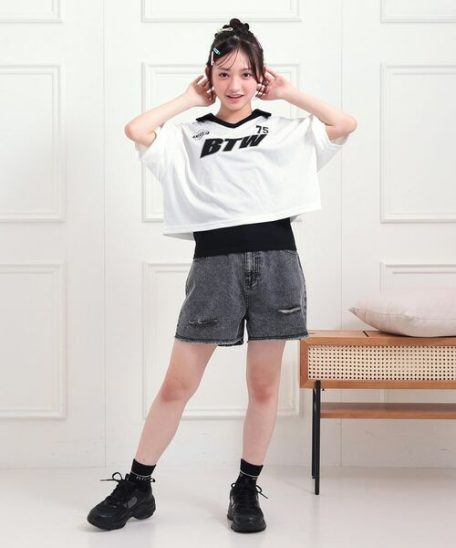 PINK-latte / ピンク ラテ ショート・ハーフ・半端丈パンツ | ダメージショートパンツ | 詳細13