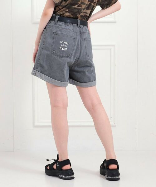 PINK-latte / ピンク ラテ ショート・ハーフ・半端丈パンツ | ベルト付きデニムショートパンツ | 詳細13