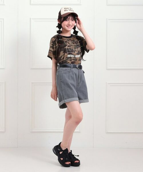 PINK-latte / ピンク ラテ ショート・ハーフ・半端丈パンツ | ベルト付きデニムショートパンツ | 詳細15