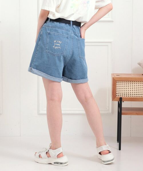 PINK-latte / ピンク ラテ ショート・ハーフ・半端丈パンツ | ベルト付きデニムショートパンツ | 詳細17