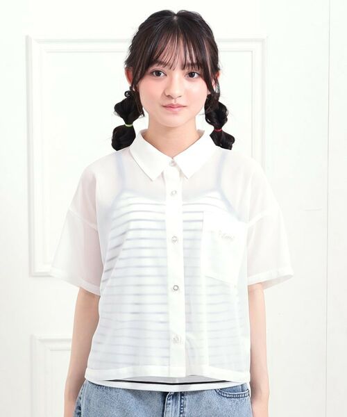 PINK-latte / ピンク ラテ その他トップス | 【セットアイテム】半袖シアーシャツ+冷感キャミセット | 詳細1