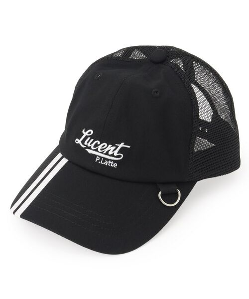 PINK-latte/ピンク ラテ 【接触冷感】2本ラインキャップ ブラック(019) 00 PINK-latte/ピンク ラテ 【接触冷感】2本ラインキャップ ブラック(019) 00